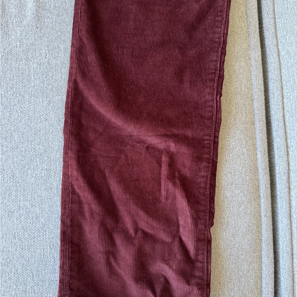 J. Crew Men's Deep Red Corduroy Pants - 484 Slim - 35 X 32 - Picture 4 of 11